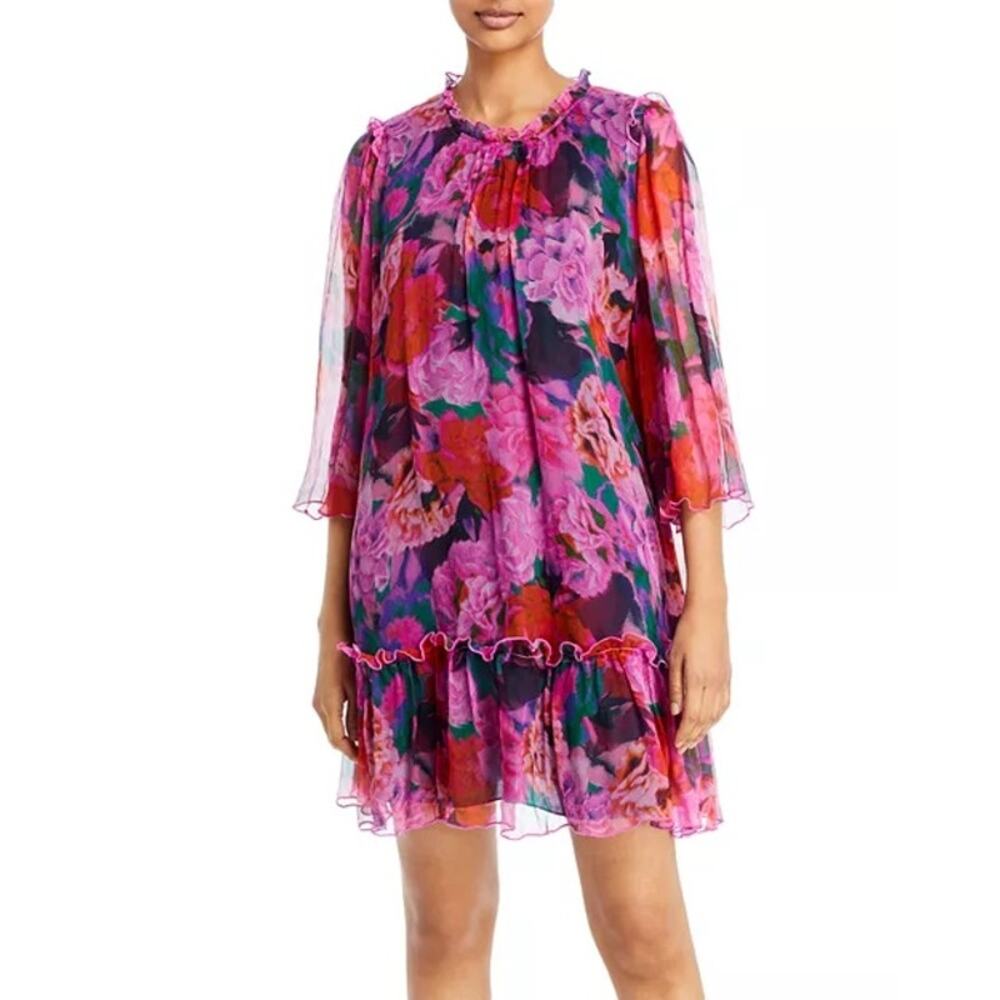 Johnny Was Visions Mini Dress Floral Silk NEW - Picture 2 of 11